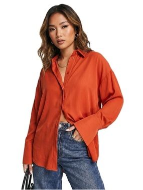 ASOS Rust Orange Oversized Button Up Shirt